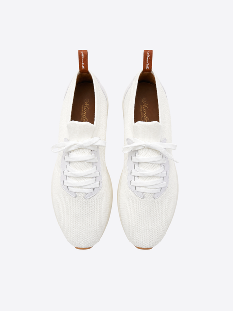 Cotton Blend Knit Sneakers – Off White