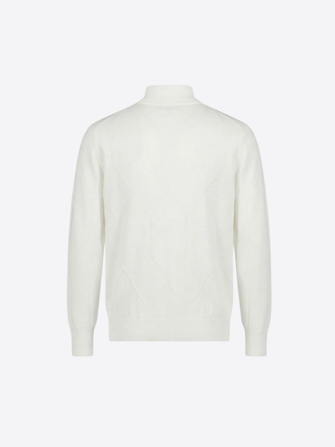 Knitted High-Neck Sweater in Pure Wool – Ivory