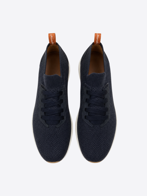Cotton Blend Knit Sneakers – Avio Blue