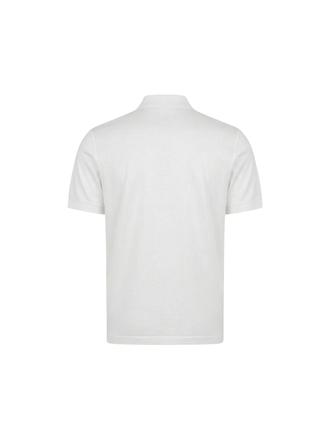 Pure Cotton Knitted Polo with Buttons – White