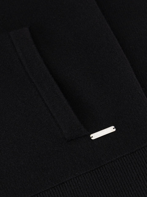 Mandelli Virgin Wool & Cashmere Full-Zip Knitted Blouson — Black, view 2