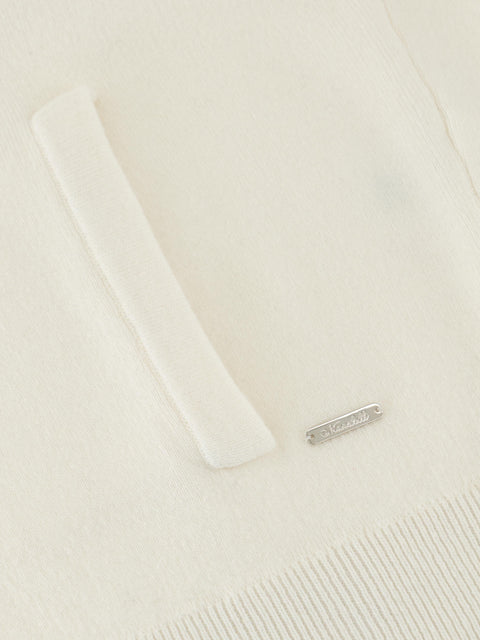 Mandelli Virgin Wool & Cashmere Full-Zip Knit Vest — White, view 2