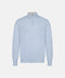Mandelli Merino Wool Half-Zip Sweater — Light Blue