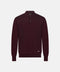 Mandelli Merino Wool Polo with Buttons — Dark Bordeaux