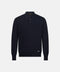 Mandelli Merino Wool Polo with Buttons — Dark Blue