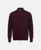 Mandelli Merino Wool Full-Zip Sweater — Dark Bordeaux