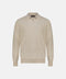 Mandelli Virgin Wool Long-Sleeve Buttonless Polo — Light Beige