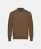 Mandelli Virgin Wool Long-Sleeve Buttonless Polo — Honey