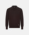 Mandelli Virgin Wool Long-Sleeve Buttonless Polo — Brown
