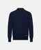 Mandelli Virgin Wool Long-Sleeve Buttonless Polo — Deep Blue