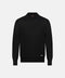 Mandelli Virgin Wool Long-Sleeve Buttonless Polo — Black