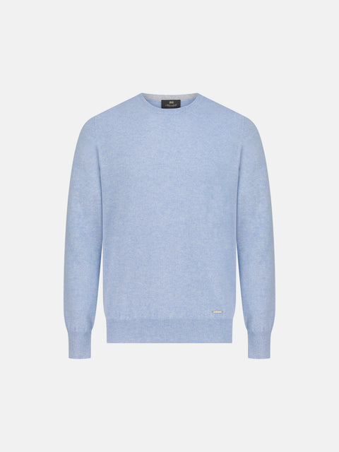 Mandelli Pure Cashmere Round-Neck Sweater — Silver