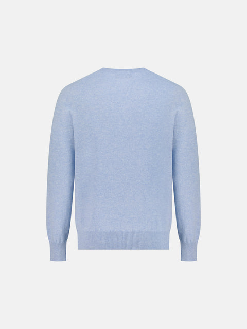 Mandelli Pure Cashmere Round-Neck Sweater — Silver, view 3