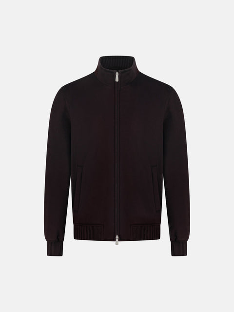 Mandelli Pure Cashmere Bomber — Burgundy