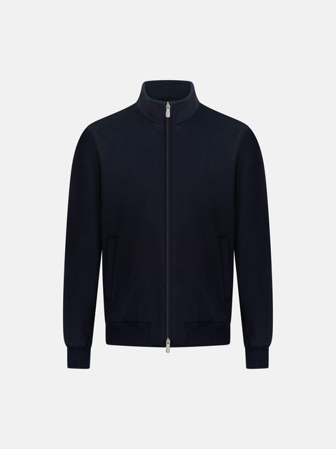 Mandelli Pure Cashmere Bomber — Navy