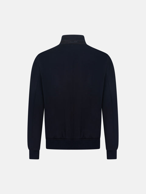 Mandelli Pure Cashmere Bomber — Navy, view 3