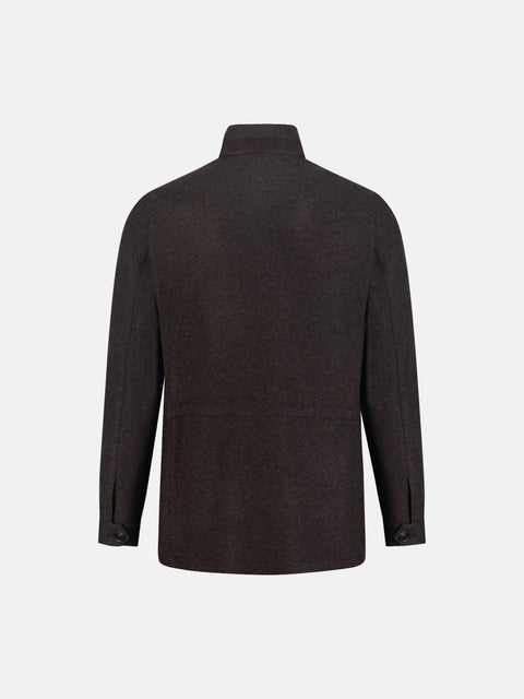 Mandelli Cashmere Blend Travel Jacket — Espresso, view 3