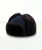 Mandelli Pure Cashmere Chapka with Shaved Mink — Navy, view 2