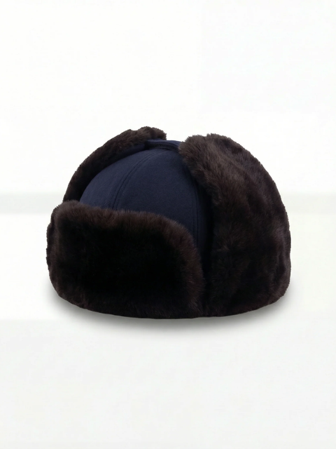 Cashmere & Mink Cap- Navy Blue