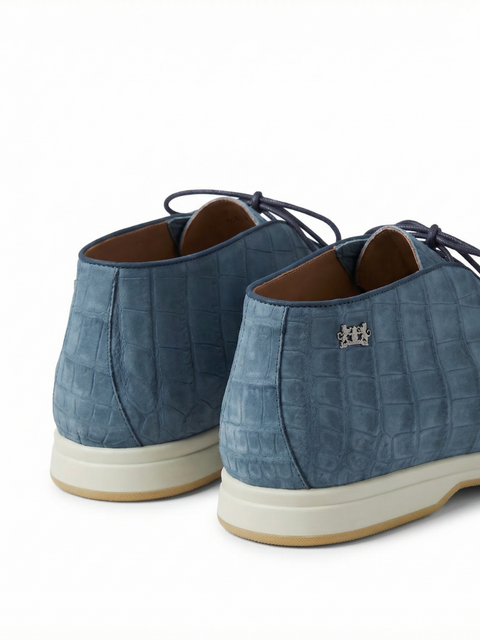 Crocodile Nubuck Leather Lace-Up Shoes – Avio