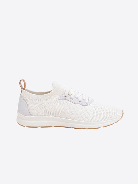 Cotton Blend Knit Sneakers – Off White