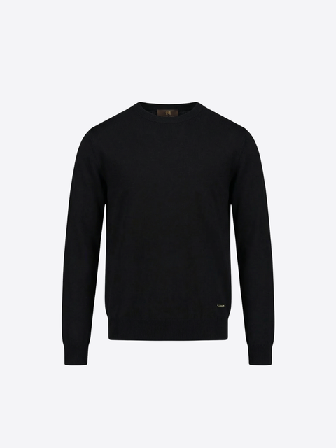 Wool & Cashmere Roundneck Sweater – Black