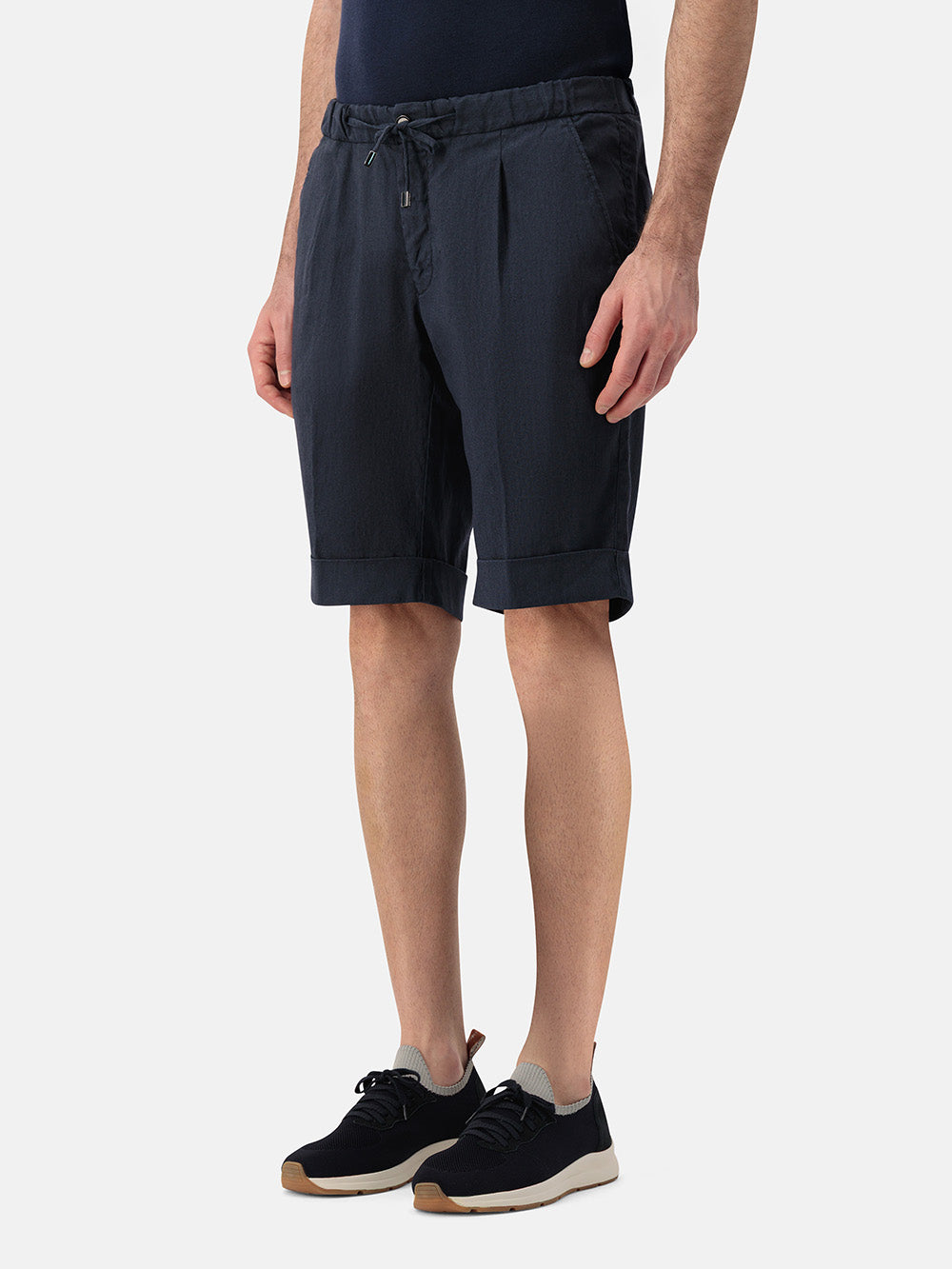 Gymsho Linen and Cotton Shorts - Navy