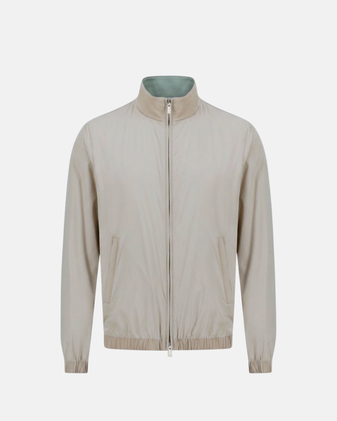 Stretch Nylon Reversible Windbreaker — Sand