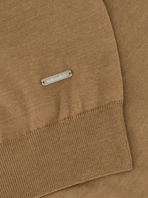 Polo V-neck T-Shirt- Honey