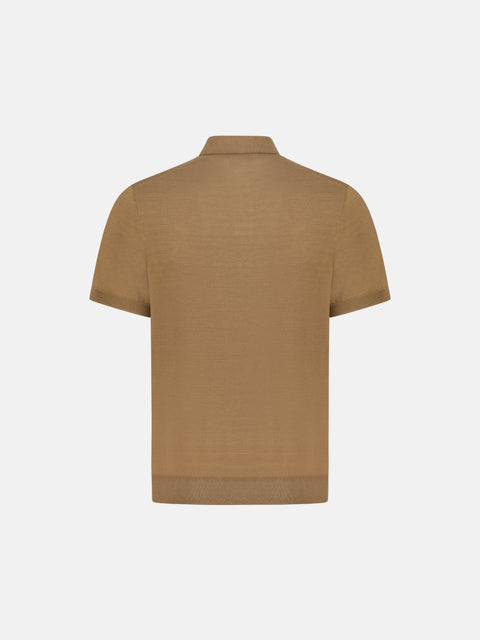 Polo V-neck T-Shirt- Honey