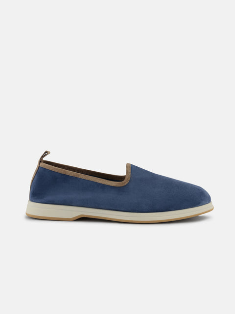 Suede leather Slip-On Shoes - Blue