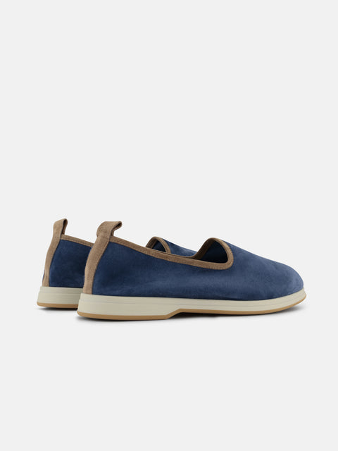Suede leather Slip-On Shoes - Blue