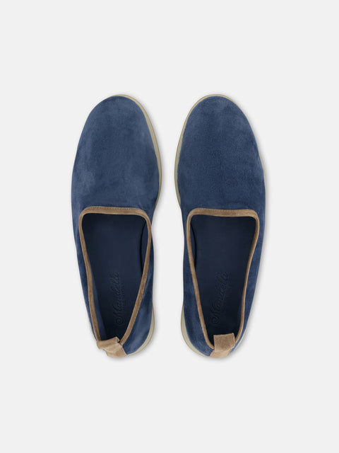 Suede leather Slip-On Shoes - Blue