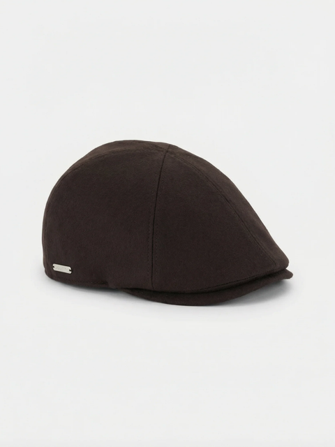 Cashmere Flat Cap - Dark Brown