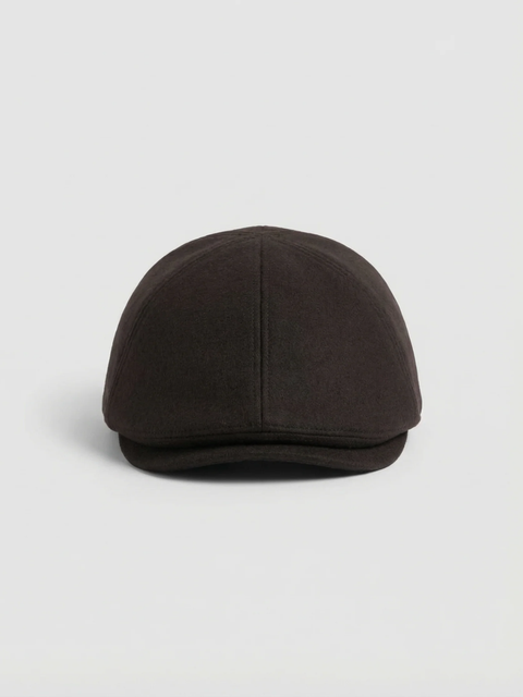 Cashmere Flat Cap - Dark Brown