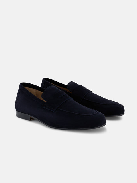 St. Tropez Leather Loafers - Dark Blue