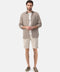Linen & Cotton Drawstring Bermuda — Light Grey