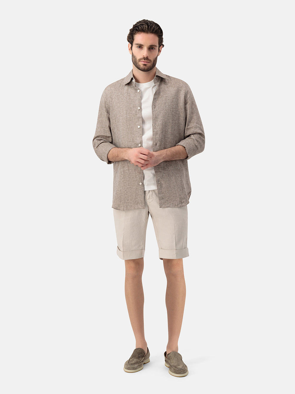 Tailor Linen Shirt – Marrone Scuro