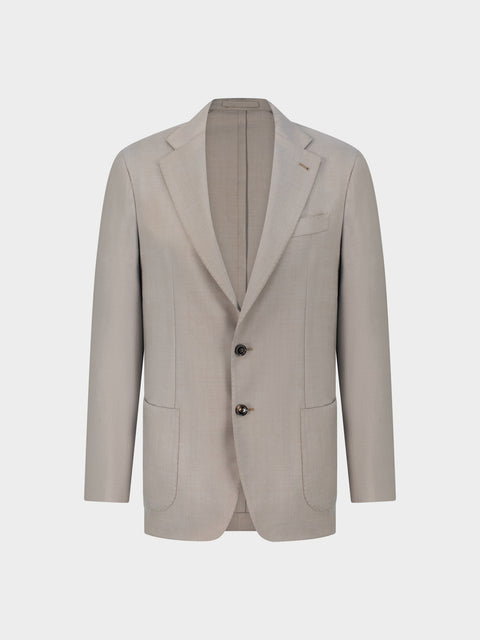 Virgin Wool Suit in Taupe