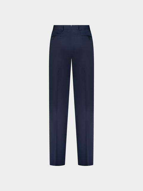 Virgin Wool Trousers in Blu Notte