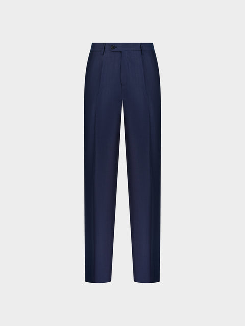 Virgin Wool Trousers in Blu Notte