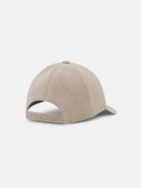 Mandelli Baby Cashmere Baseball Cap — Light Beige, view 3