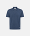 Cotton Knitted Zip Polo- Dark Blue