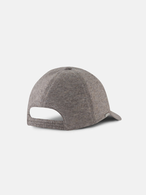 Mandelli Cashmere Blend Baseball Cap — Taupe, view 3
