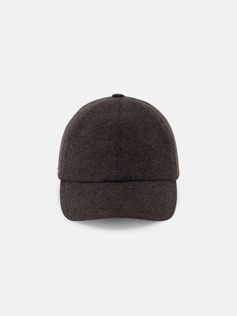 Mandelli Cashmere Blend Baseball Cap — Espresso