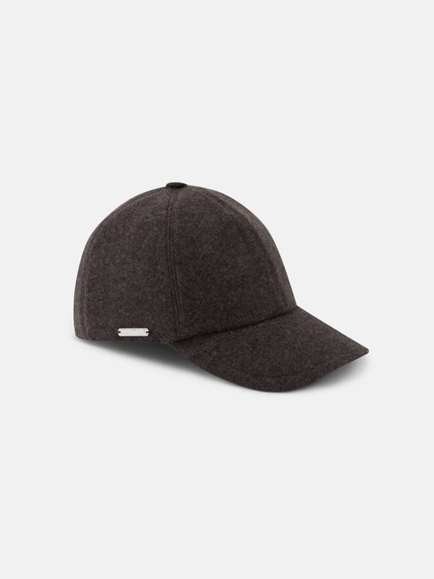 Mandelli Cashmere Blend Baseball Cap — Espresso, view 2
