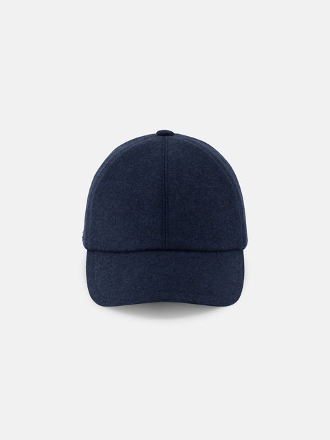 Mandelli Cashmere Blend Baseball Cap — Cobalt Blue