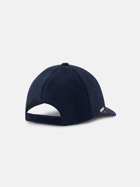 Mandelli Cashmere Blend Baseball Cap — Cobalt Blue, view 3