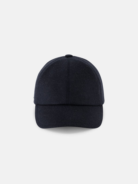 Mandelli Cashmere Blend Baseball Cap — Midnight Navy