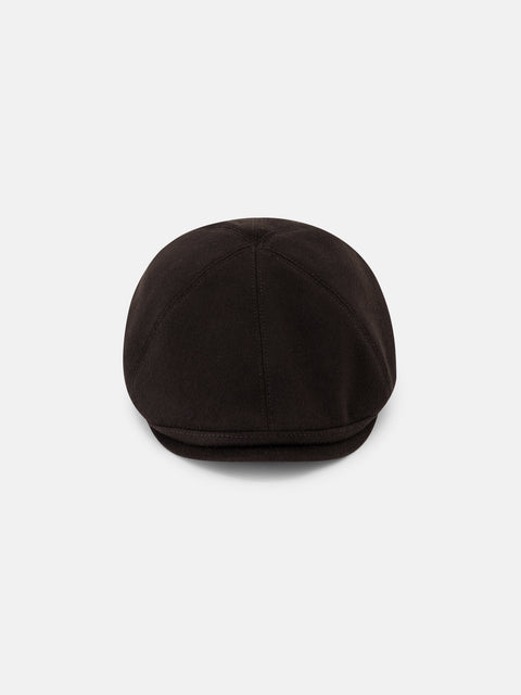 Mandelli Pure Cashmere Flat Cap — Brown